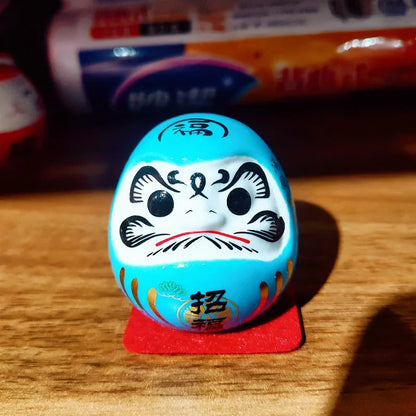 Japanese Ceramic Daruma Crafts Cartoon Lucky Cat Fortune Ornament Landscape Home Decor Accessories Gifts Living Room Decoration