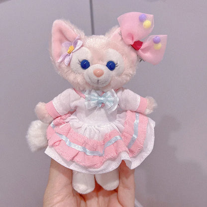 Disney LinaBell Keychain Doll Skirt Plush Toy Bookbag Backpack Cute Pendant Christmas Halloween Gift Pink Plush Fox