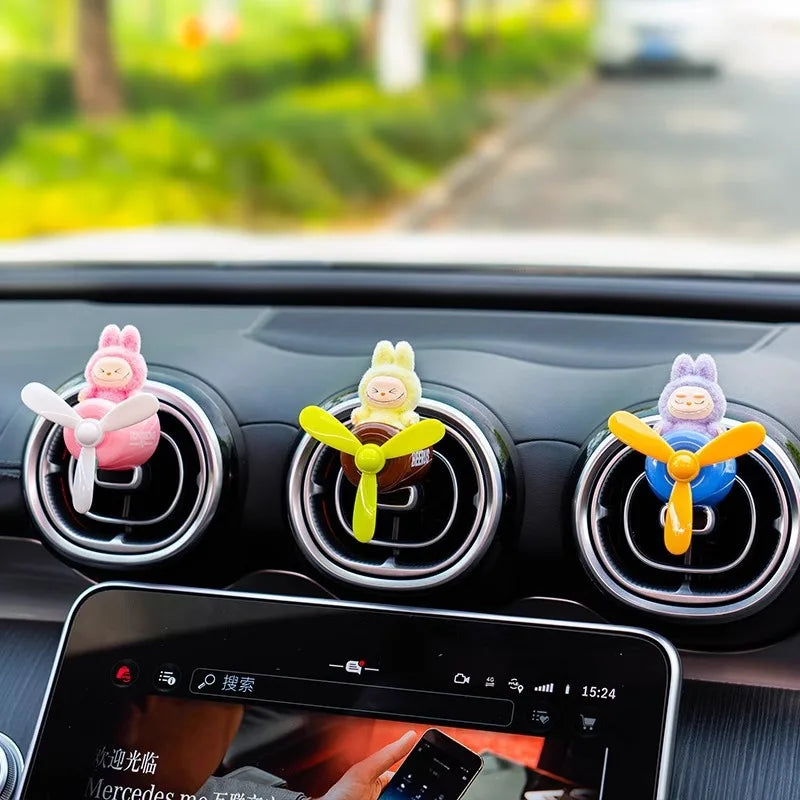 Labubu The Monsters Have A Seat Mengli Car Aromatherapy Doll Car Air Outlet Small Aircraft Cartoon Ornament Decoration Gift