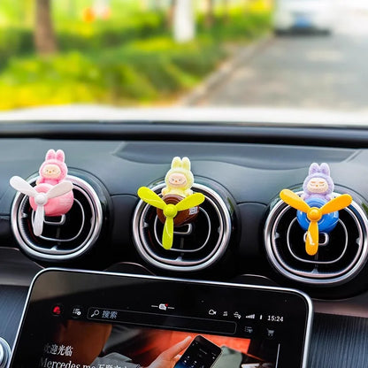 Labubu The Monsters Have A Seat Mengli Car Aromatherapy Doll Car Air Outlet Small Aircraft Cartoon Ornament Decoration Gift