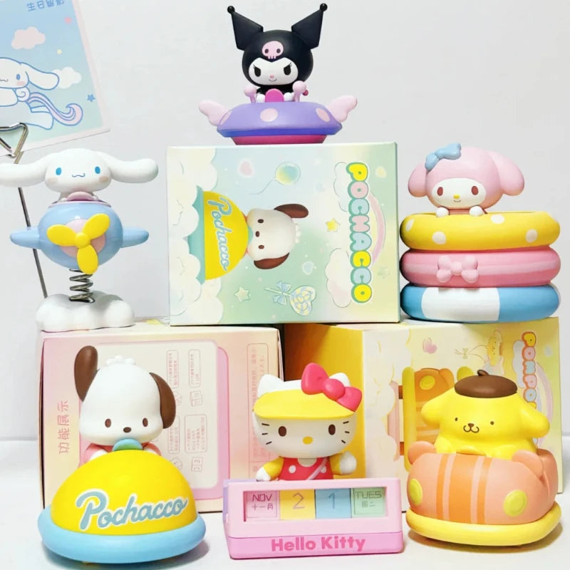 Sanrio Garden Series Blind Box Desktop Scene Ornaments Children's Toy Animation Model Hello Kitty Kuromi Kawaii Birthday Gift