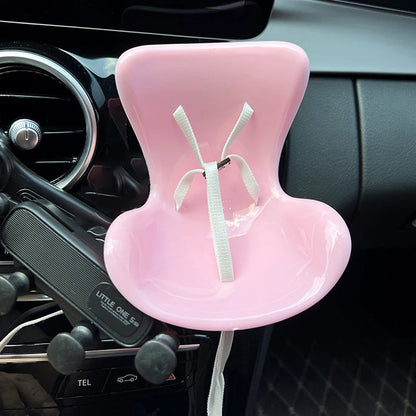 Labubu Car Safety Chair Doll Toy Accessories Car Air Conditioner Air Outlet Aromatherapy Clip Car Safety Seat Ornament Chair