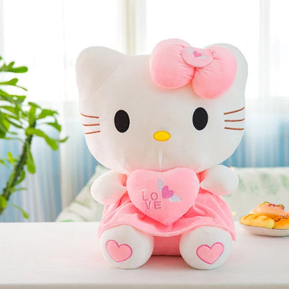 Sanrio Cartoon Kawali Kuromi Hello Kitty My Melody Cinnamoroll Pillow Plush Toys Soft Stuffed Dolls for Kids Birthday Gifts