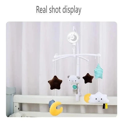 Baby Crib Mobile Bed Bell Rattle Toys 360° Carousel Bracket Stuffed Plush Animals Toys Coax a Newborn Baby Bed Bell Hanging Toys