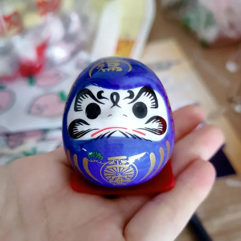 Japanese Ceramic Daruma Crafts Cartoon Lucky Cat Fortune Ornament Landscape Home Decor Accessories Gifts Living Room Decoration