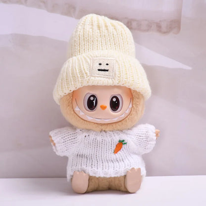 17cm Labubu I II Idol Dolls Clothes Sweater Hat Outfit Christmas New Year Gifts Korea Kpop Exo Clothing Plush Doll'S Clothes