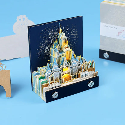 Omoshiroi Magic Castle 3D Notepad 2025 Calendar Memo Pad Block Notes Hary Design Note Paper Stationery Accessories Novelty Gift