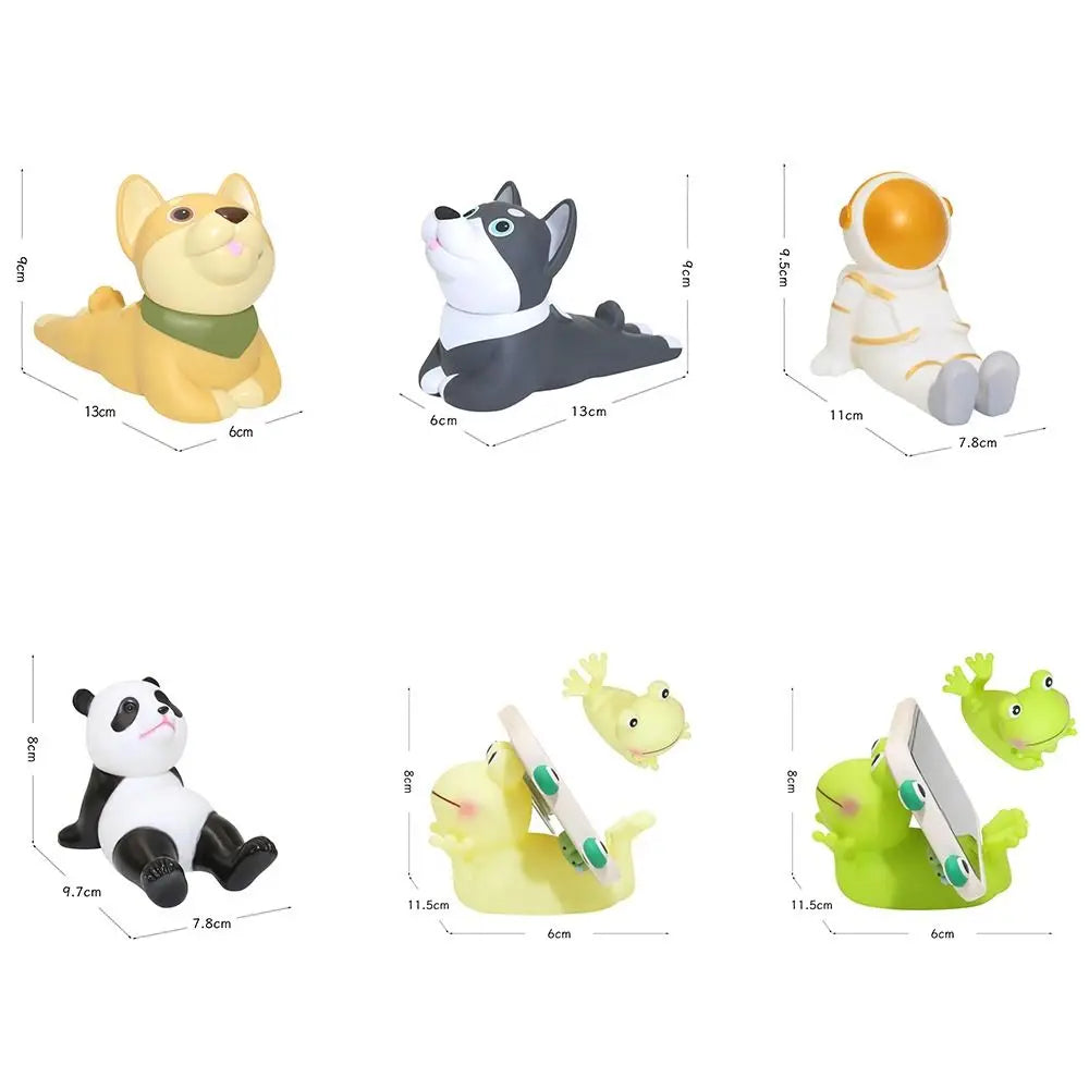 Cute Vinyl Phone Holder Animal Shape Cartoon Cell Phone Stand Smartphone Desk Holder Home Decoration