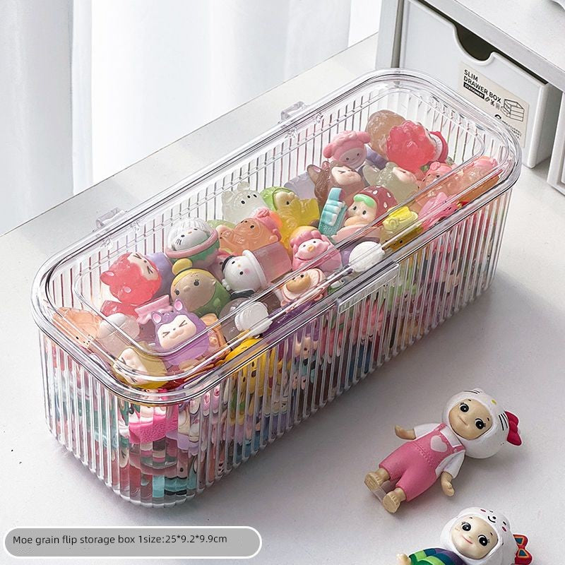 Transparent Cute Tablets Storage Box Desktop Multi-Layer Dustproof Hand-Made Blind Box Display Stand Pop Mart Small Ornaments Finishing Box