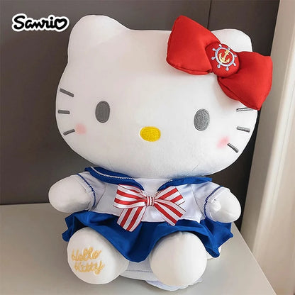 Sanrio Hello Kitty Kuromi Throw Pillow Baby Stuffed Toys Anime Cat Plush Toys Plushie Kids Gifts Children Dolls For Girls Boys