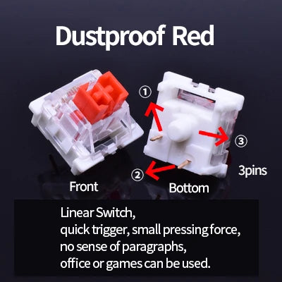 Outemu Switch for Keyboard 3Pin Dustproof Linear Tactile Clicky Silent Switches for MX Mechanical Keyboards Gaming Switch DIY