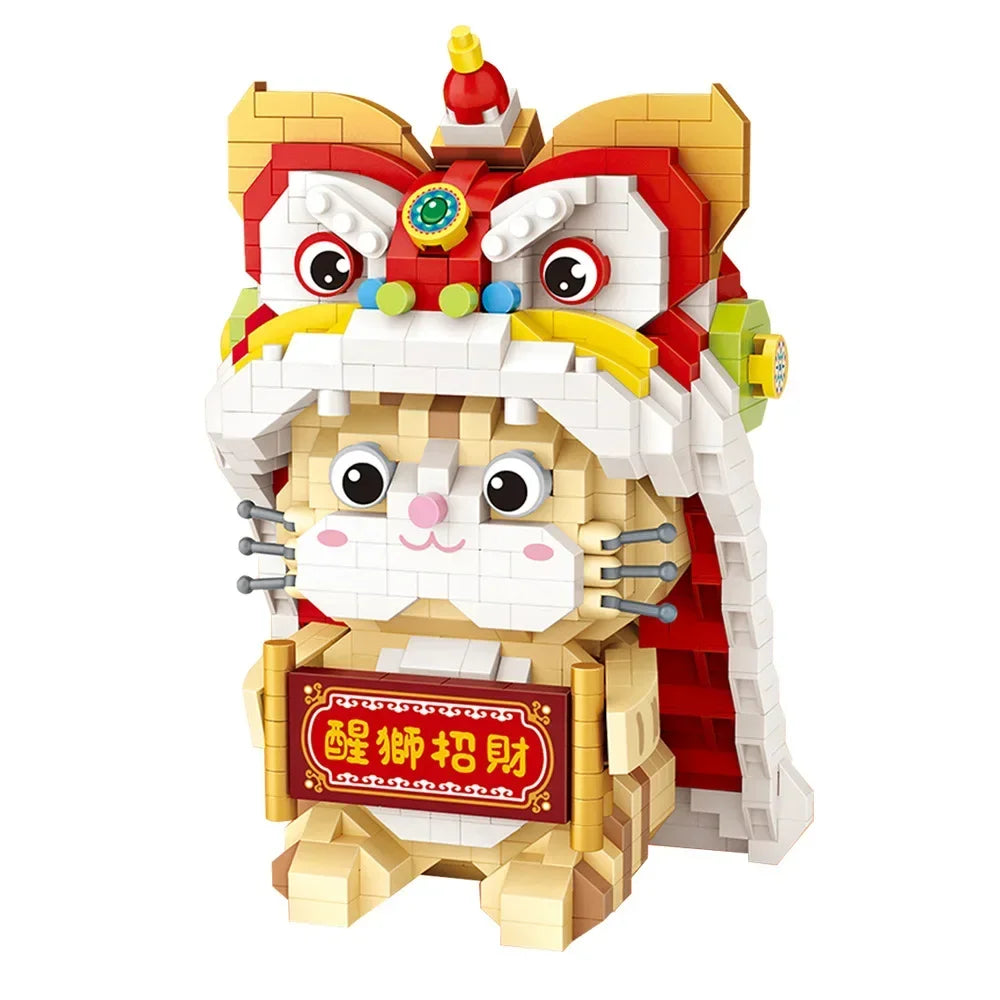 Loz mini Blocks Teens Building Toys Adult DIY Bricks Puzzle Chinese Culture Style Animals Gift Women Home Decor 9258 9265 9266