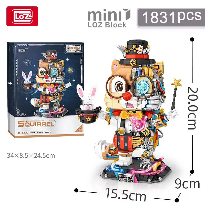 LOZ-1956 Luminous mechanical Squirrel Sorcerer puzzle model assembled children's adult building blocks toy holiday gift