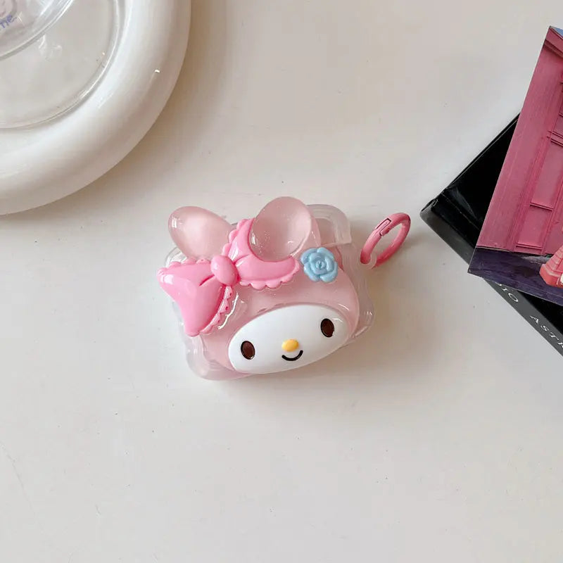 Sanrio Bluetooth Earphone Case For Airpods Pro 1 2 3 Luminous 3D Cinnamoroll My Melody Doll Earphone Accessories Air Pod Cover