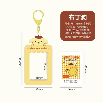 Sanrios Kuromi Cinnamoroll Purin Dog Photocard Bag Cute Cartoon My Melody Card Holders Student Id Credit Card Storage Case Bag