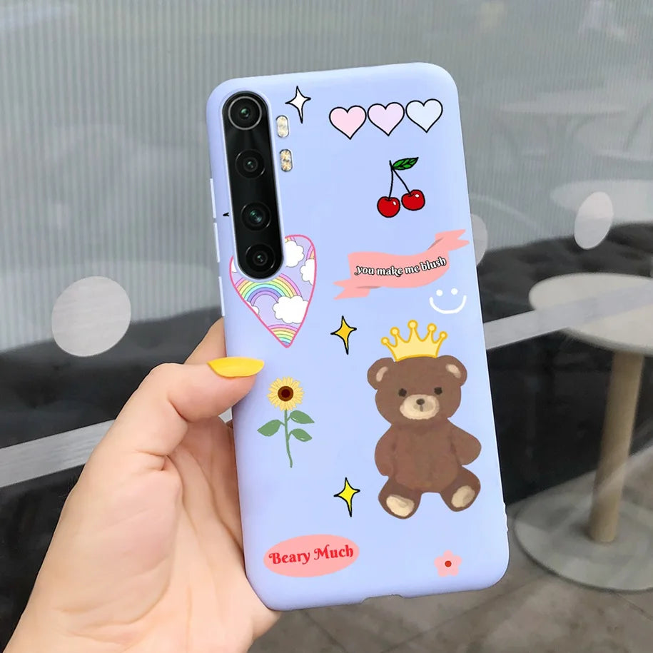 Case For Xiaomi Mi Note 10 Lite Back Cover Protective TPU Silicone Funda Fashion Flower Coque For Xiaomi Note 10 Lite Capa 6.47"