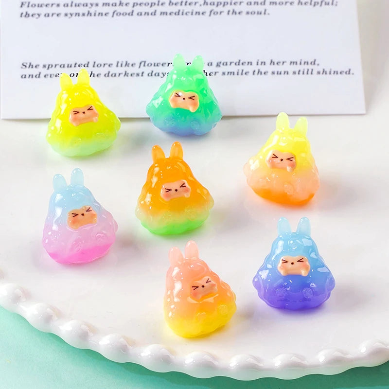 Cute Gradient Jelly Kiki Figurines Micro Landscape Home Desktop Car Dashboard Ornaments