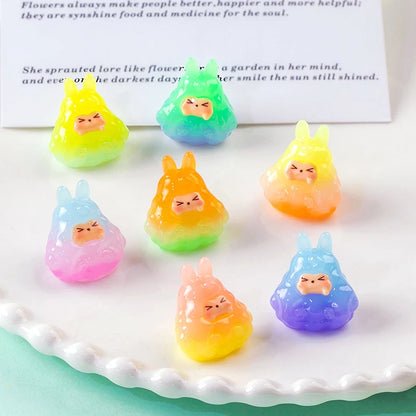 Cute Gradient Jelly Kiki Figurines Micro Landscape Home Desktop Car Dashboard Ornaments