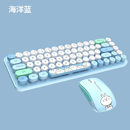 MOFII Wireless Keyboard and Mouse Set Office Cute, Compact and Portable Set Silent Keyboard Office Keyboard Suitable for PC MAC