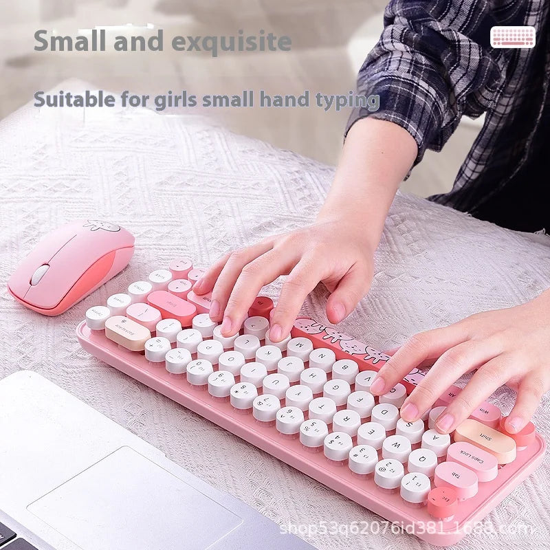 MOFII Wireless Keyboard and Mouse Set Office Cute, Compact and Portable Set Silent Keyboard Office Keyboard Suitable for PC MAC