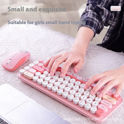 MOFII Wireless Keyboard and Mouse Set Office Cute, Compact and Portable Set Silent Keyboard Office Keyboard Suitable for PC MAC