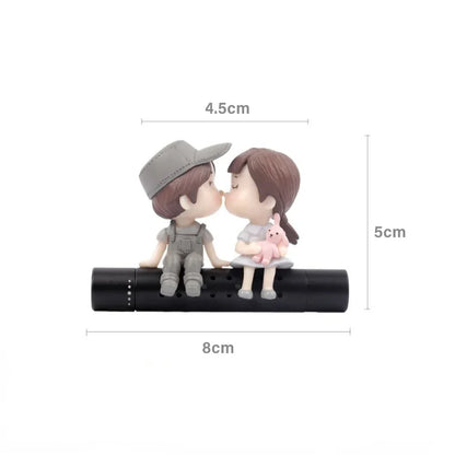 Car Air Freshener Cute Couple Doll Cartoon Lovers Car Accessories Interior Metal Aromatherapy Air Vent Clip Perfume Ornament