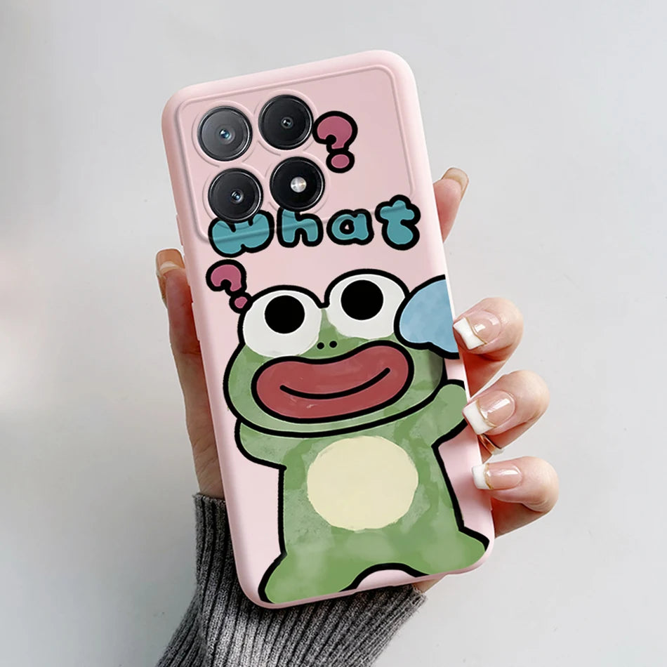 For Xiaomi Poco X6 Pro 5G Case Cute Cartoon Cat Frog Cover Soft TPU Phone Case For Xiaomi Poco X6 PocoX6 Pro X6Pro Fundas Bumper