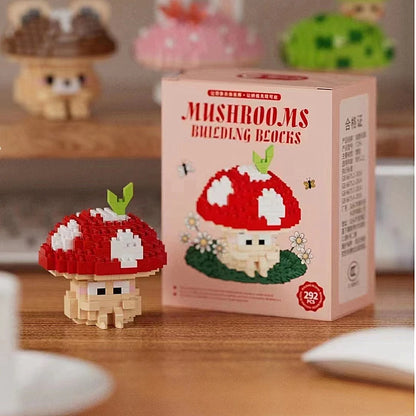 New Cute Simulation Mushroom Building Block Model Children's Educational Toy Leisure Assembly Decompression Game