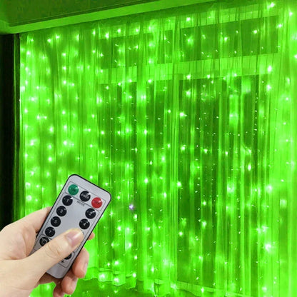 6/4/3M LED Curtain Lights with USB 8 Modes Remote Control,for Christmas,Wedding Party,Wall,Home Window,Fairy Garden Decorations