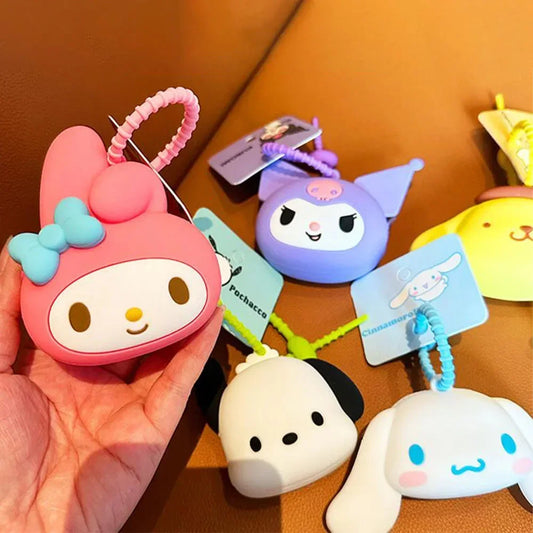 Key Ring Coin Purse My Melody Kuromi Cinnamoroll Pochacco Sanrio Silicone Waterproof Mini Bag Keychain Decorative Christmas Gift