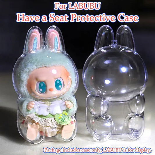 LABUBU Have A Seat Transparent Protective Case Labubu Plastic Case Backpack Charms