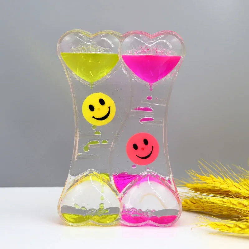 Liquid Oil Leakage Drops Peach Heart Acrylic Plastic Decoration Crafts Hourglass Student Gifts Children's Toy Festival