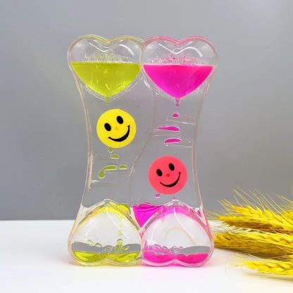 Liquid Oil Leakage Drops Peach Heart Acrylic Plastic Decoration Crafts Hourglass Student Gifts Children's Toy Festival