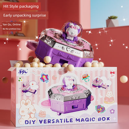 YF Goka DIY Variety Magic Suit Gift Box Sticker Machine Kids Handmade Toys 3-6 Years Old Girl Gift Luxury