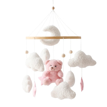 Wooden Mobile Bed Bell Crib Bracket Animal Kingdom Soft Felt Bed Bell Newborn Music Box Hanging Toy Baby Toys S for 0 12 Months