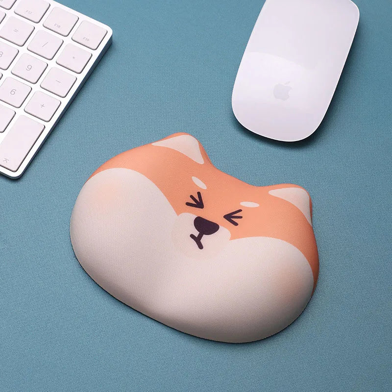 Mouse Pad Wrist Rest Keyboard Wrist Rest 3D Dog Cute Kawaii Mousepad Memory Foam Keyboard Hand Rest Pad Computer Mouse Pads Gel