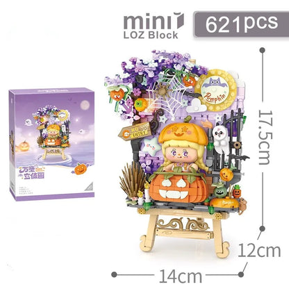 LOZ Happy Halloween Blocks painting Blocks Christmas Gift Drawing Puzzle Holiday Gift Assembled Toy Assembly Model  4115