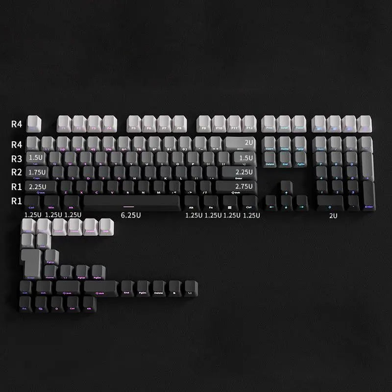 131 Keys Purple Gradient Keycaps Cherry Height PBT Thermal Sublimation DIY For 61 87 98 104 108 Keys Mechanical Keyboard