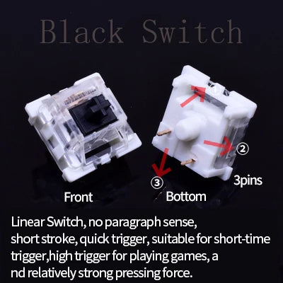 Outemu Switch for Keyboard 3Pin Dustproof Linear Tactile Clicky Silent Switches for MX Mechanical Keyboards Gaming Switch DIY