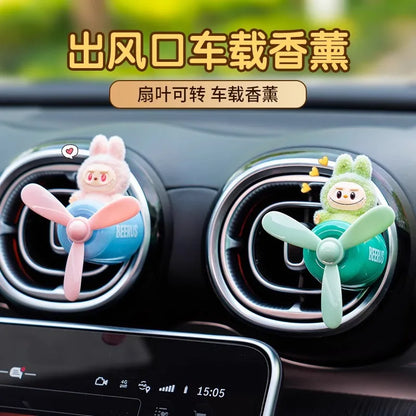 Labubu The Monsters Have A Seat Mengli Car Aromatherapy Doll Car Air Outlet Small Aircraft Cartoon Ornament Decoration