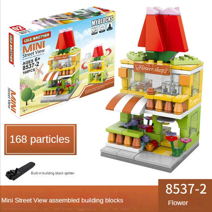 House Building Blocks Mini City Store Street View Snack Street Children's Toys Boys and Girls Gifts Compatible With Lego