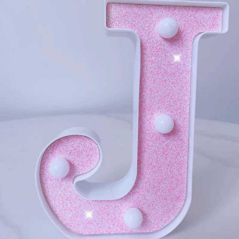 Pink Romantic Luxury LED Light 6.3-inch Pink Decorative Alphabet Number Light Battery Powered Christmas Decorative Light Wedding