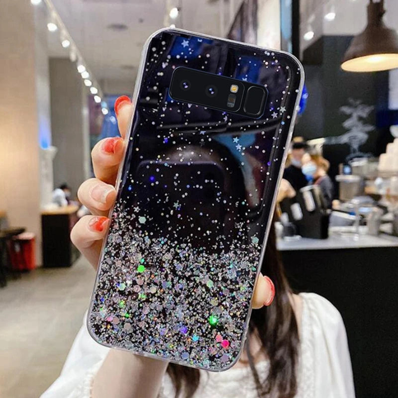 Bling Glitter Soft Phone Case For Samsung Galaxy note 8 N950F N950FD N950 N950W Silicon Soft Back Cover For Samsung note8 Capa