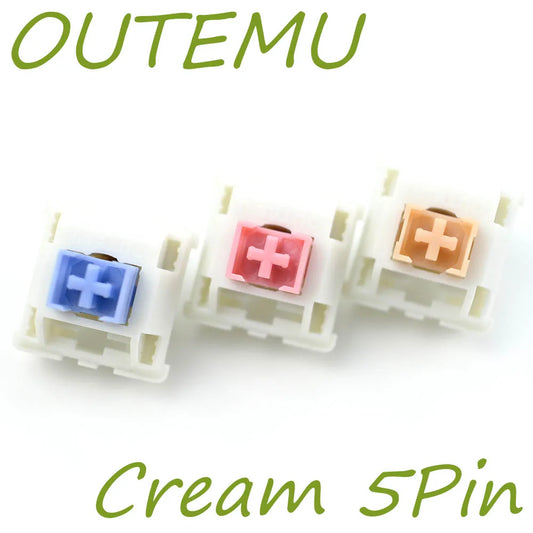 Outemu Switches Silent Cream Yellow Switch Lubed Mechanical Keyboard 5Pin Clicky Tactile Linear Custom Gaming RGB MX Switches