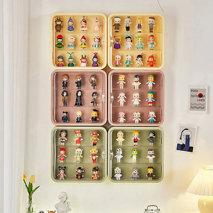 Wall Mounted Doll Blind Box Storage Display Rack Magnetic Suction Figurine Display Cabinet Dustproof Doll Blind Box Storage Box