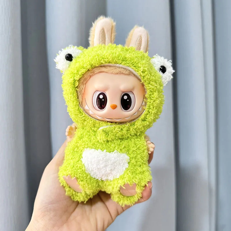 17cm Labubu I II Idol Dolls Cute Mini Plush Doll'S Clothes Korea Kpop Exo Idol Dolls DIY Accessories Pink Skirt Gifts New Style