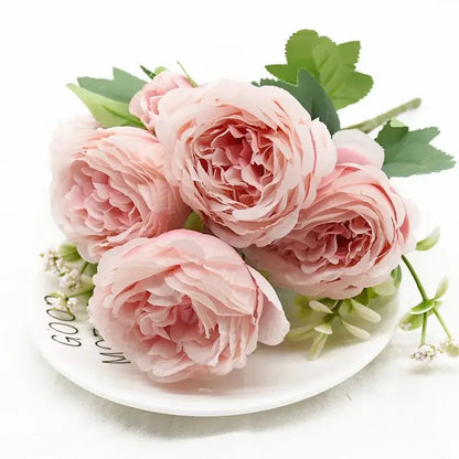 1pc Artificial Flower silk Peony rose Bouquet for Christmas Home Table vase Wedding bridal bouquet Decoration diy gift Hot sales