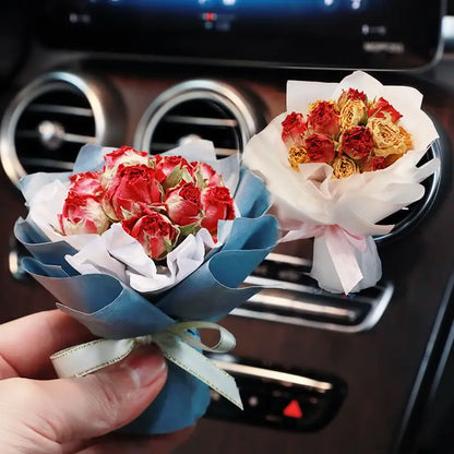 Dried Flower Car Air Freshener Automotive Air Conditioning Outlet Perfume For Girls Bouquet Auto Vent Clip Car Accessories