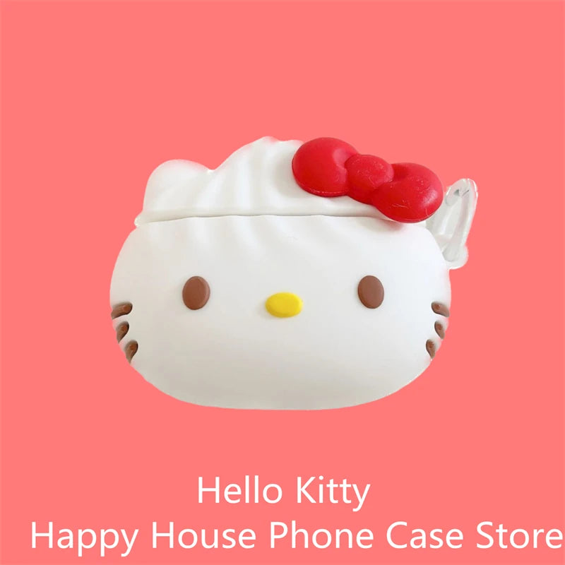 2024 New 3D Hello Kitty For Apple AirPods 4 Earphone Cover 4rd Generation Silicone Wireless Bluetooth Headphone Protective Case