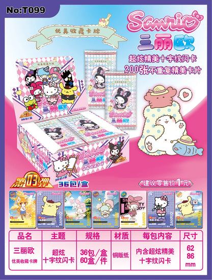 Sanrio Anime Trading Collectible Card Kuromi My Melody Hello Kitty Character Game Card Peripheral Toys Children's Birthday Gift